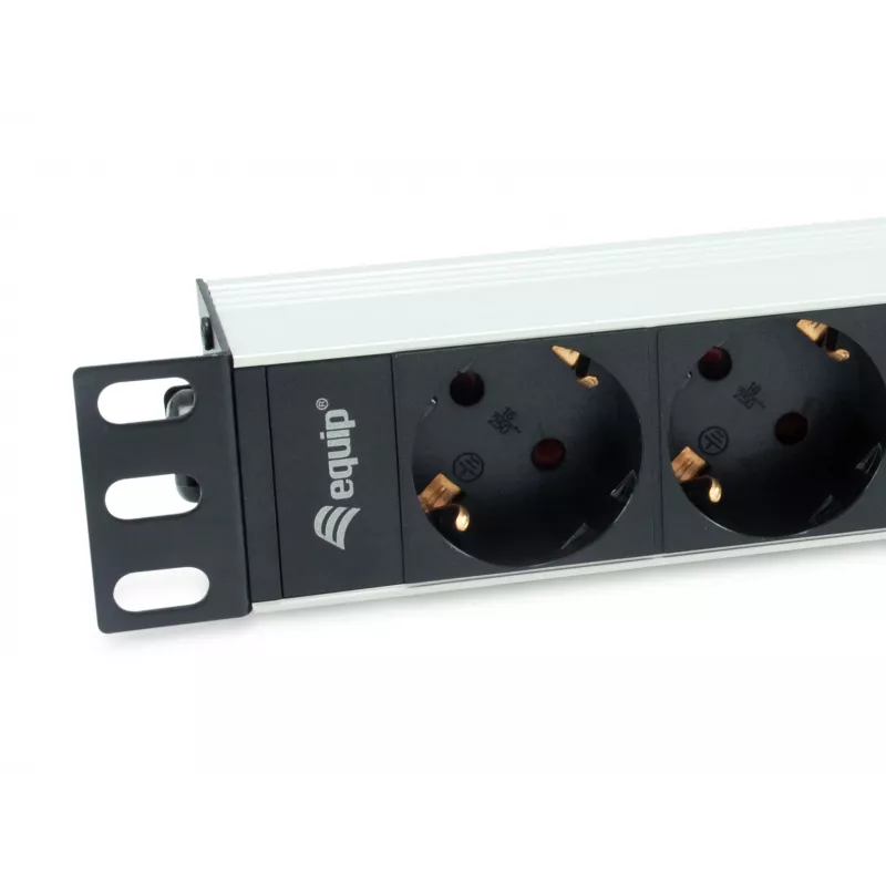 Equip 333311 Stromverteilereinheit (PDU) 4 AC-Ausgänge 1U Schwarz, Silber
