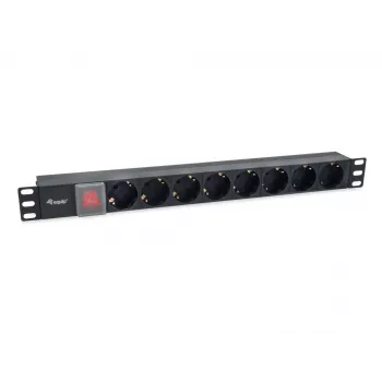 Equip 8-fach deutsche Steckdosenleiste mit IEC C14 Stecker