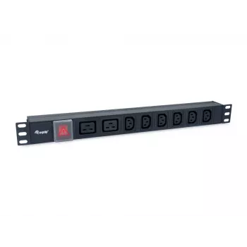 Equip 8-fach Steckdosenleiste, 6 x IEC-C13 + 2 x IEC-C19, Ein-/Ausschalter, Aluminiumgehäuse