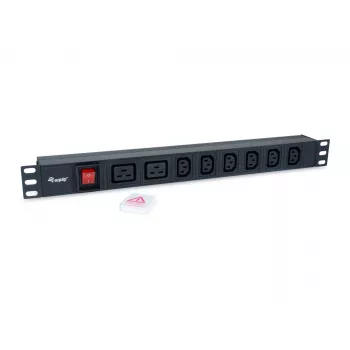 Equip 8-fach Steckdosenleiste, 6 x IEC-C13 + 2 x IEC-C19, Ein-/Ausschalter, Aluminiumgehäuse