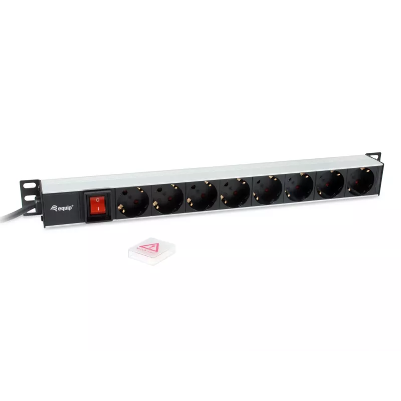 Equip 8-fach deutsche Steckdosenleiste, Aluminiumgehäuse, 3 m