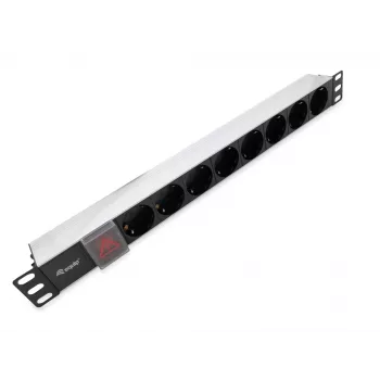 Equip 8-fach deutsche Steckdosenleiste, Aluminiumgehäuse