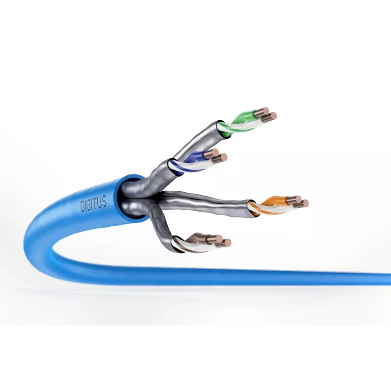 DIGITUS Installationskabel - CAT6a - U/FTP - AWG 23/1 - 100m - Blau