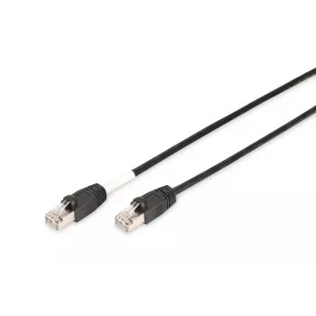 DIGITUS Outdoor-Patchkabel – CAT6 – S/FTP – mit Knickschutztülle – Kupfer – 3 m – schwarzer Mantel