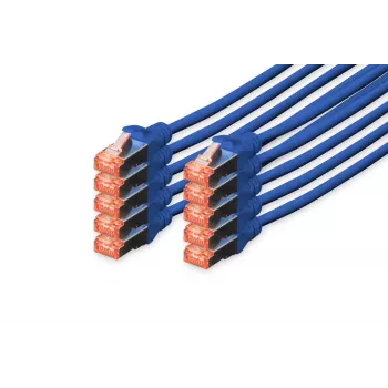 DIGITUS Patchkabel - CAT6 - S/FTP - Snagless - Cu - 5m - blau - 10er-Pack