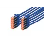 DIGITUS Patchkabel - CAT6 - S/FTP - Snagless - Cu - 5m - blau - 10er-Pack