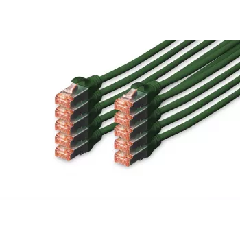 DIGITUS Patch Kabel - CAT6 - S/FTP - Snagless - Cu - 5m - Grün - 10pk