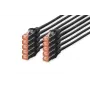 DIGITUS Patch Kabel Copper conductor - CAT6 - S/FTP - Snagless - 25cm - Schwarz - 10pk