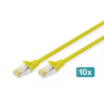 DIGITUS Patch Kabel - CAT6a - S/FTP - Snagless - 1m - Gelb - 10pk