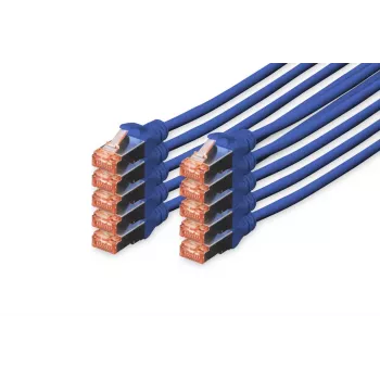 DIGITUS CAT6 S/FTP Patchkabel, 2 m, Grau, 10er-Pack