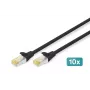 DIGITUS Patch Kabel - CAT6a - S/FTP - Snagless - 3m - Schwarz - 10pk