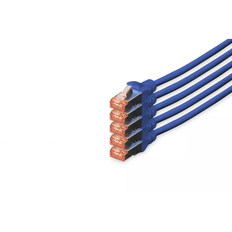 DIGITUS Patch Kabel - CAT6 - S/FTP - Snagless - Cu - 10m - blue - 5pk