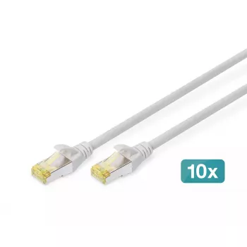 DIGITUS CAT6A S/FTP Patchkabel, 2 m, Grau, 10er-Pack