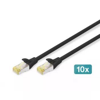 DIGITUS Patch Kabel - CAT6a - S/FTP - Snagless - 3m - Schwarz - 10pk