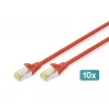 DIGITUS Patchkabel - CAT6a - S/FTP - Snagless - 3 m - rot - 10er-Pack
