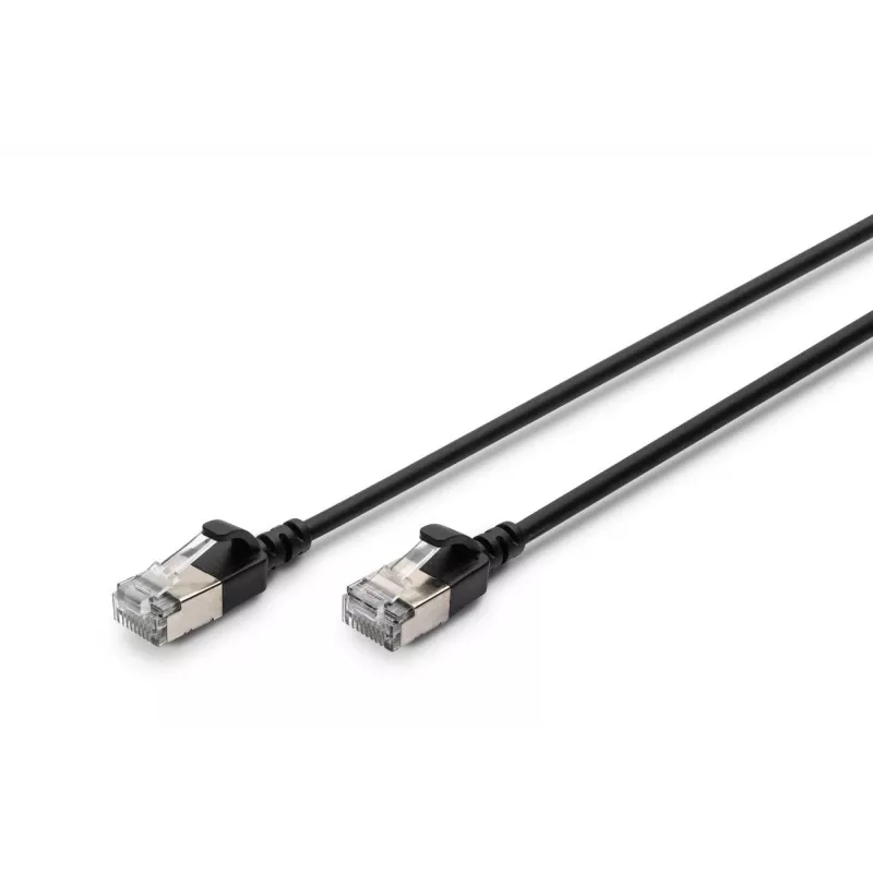 DIGITUS schlank Patchkabel - CAT6A - F-FTP - 3m - Schwarz