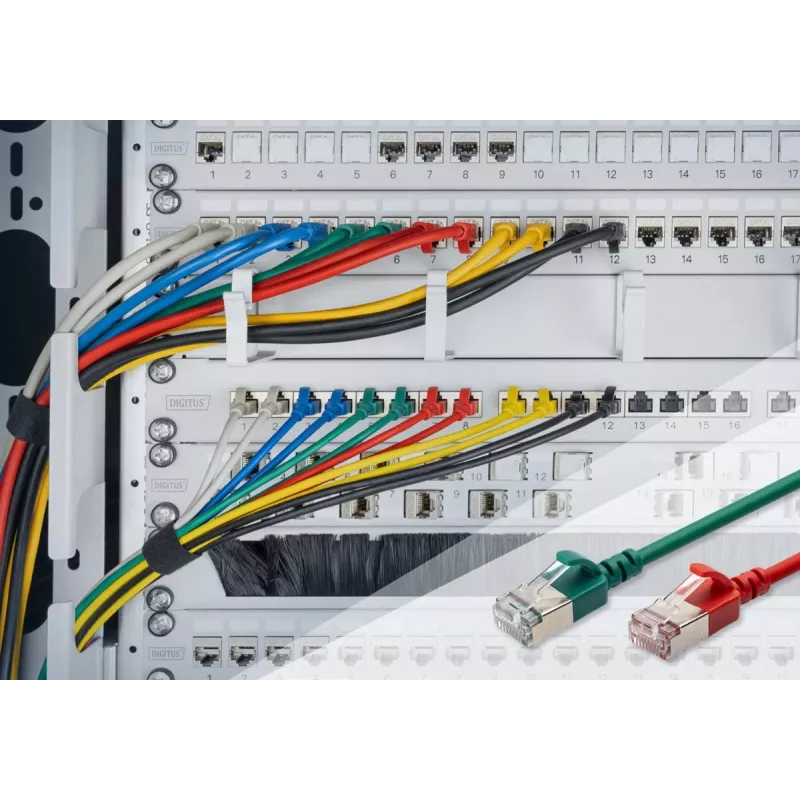 DIGITUS schlank Patchkabel - CAT6A - F-FTP - 2m - Grün