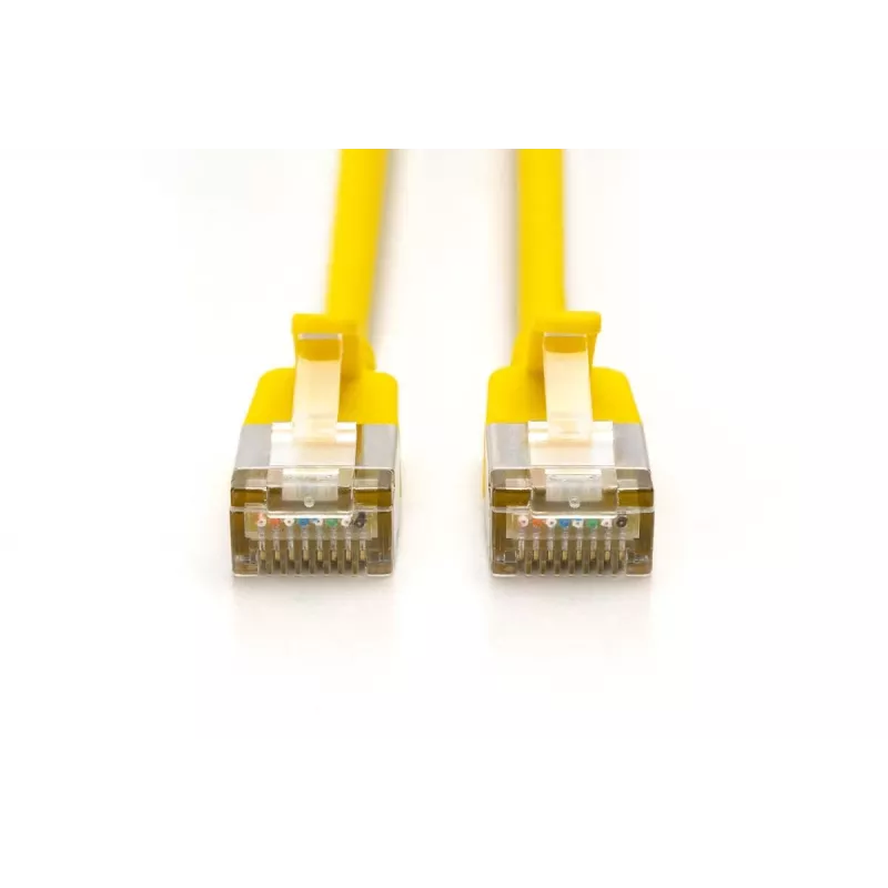 DIGITUS schlank Patchkabel - CAT6A - F-FTP - 1m - Gelb