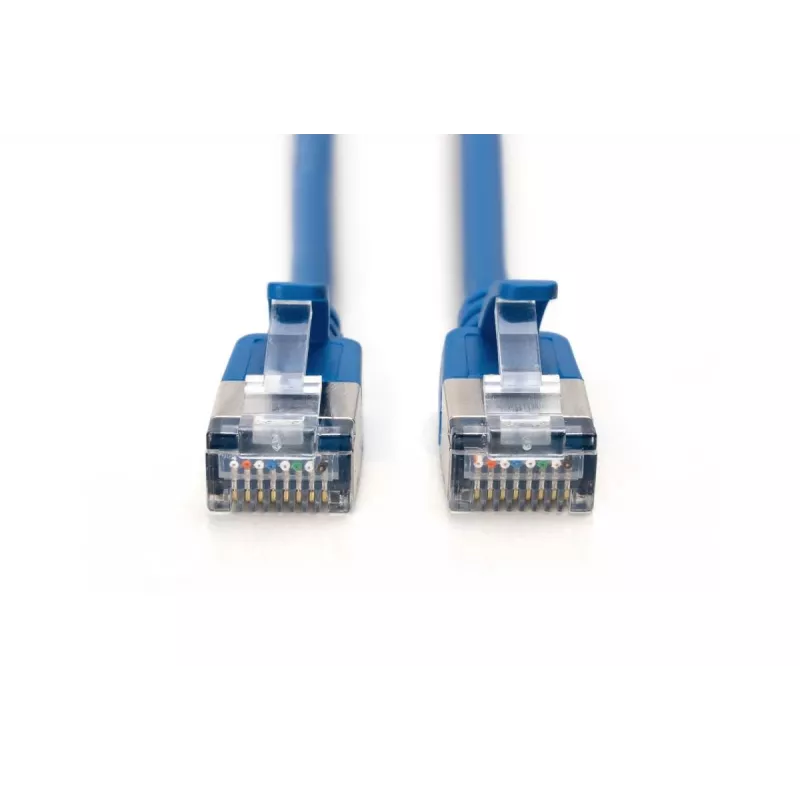 DIGITUS schlank-Patchkabel – CAT6A – F-FTP – 1 m – Blau