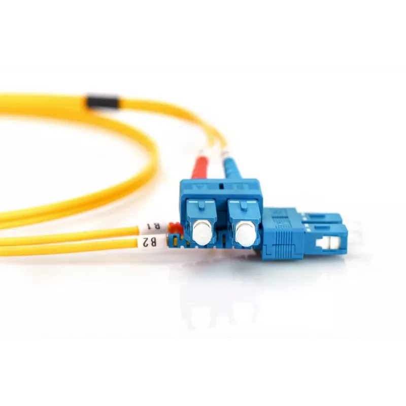 DIGITUS Glasfaser-Patchkabel, SC auf SC OS2, Singlemode 09/125 µm, Duplex, Länge 1 m
