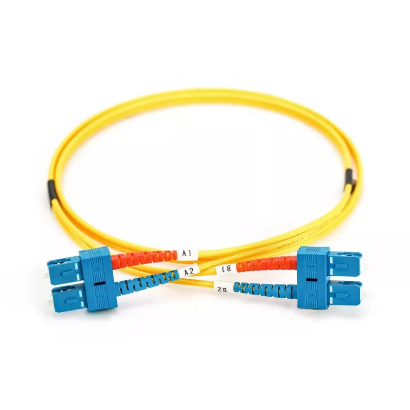 DIGITUS Glasfaser-Patchkabel, SC auf SC OS2, Singlemode 09/125 µm, Duplex, Länge 1 m