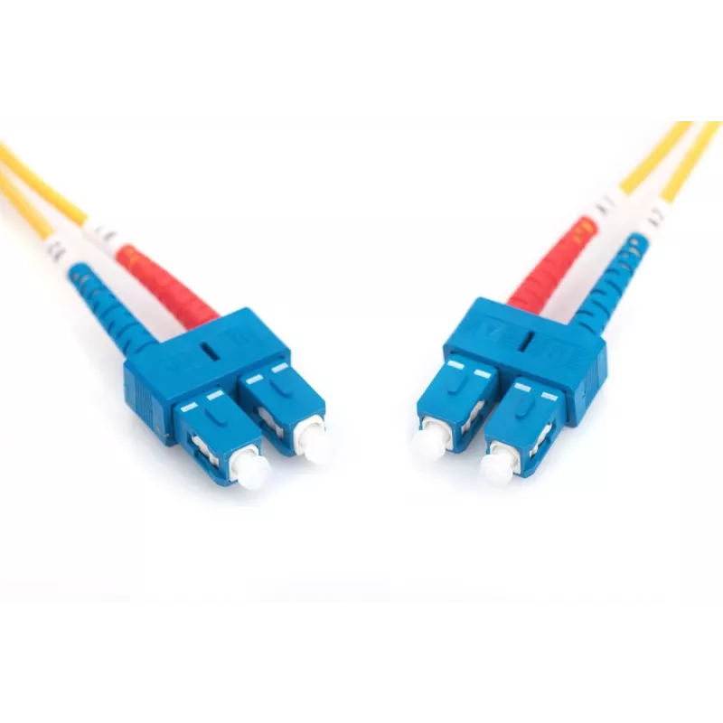 DIGITUS Glasfaser-Patchkabel, SC auf SC OS2, Singlemode 09/125 µm, Duplex, Länge 1 m
