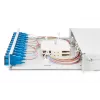 DIGITUS Glasfaser-Spleißbox, 1U, bestückt mit 12x SC Duplex, inkl. M25-Schraube, Spleißkassette, farbige Pigtails OS2, Adapter