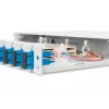 DIGITUS Glasfaser-Spleißbox, 1U, bestückt mit 12x SC Duplex, inkl. M25-Schraube, Spleißkassette, farbige Pigtails OS2, Adapter