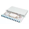DIGITUS Glasfaser-Spleißbox, 1U, bestückt mit 12x SC Duplex, inkl. M25-Schraube, Spleißkassette, farbige Pigtails OS2, Adapter