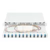 DIGITUS Glasfaser-Spleißbox, 1U, bestückt mit 12x SC Duplex, inkl. M25-Schraube, Spleißkassette, farbige Pigtails OS2, Adapter