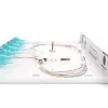DIGITUS Glasfaser-Schiebespleißbox, 1 HE, bestückt mit 6x SC Duplex, inkl. M 25 Schraube, Spleißkassette farbige Pigtails OM3, Adapter