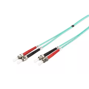 DIGITUS Glasfaser-Patchkabel, ST auf ST Multimode 50/125 µ, Duplex Länge 5 m Klasse OM3