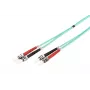 DIGITUS Glasfaser-Patchkabel, ST auf ST Multimode 50/125 µ, Duplex Länge 5 m Klasse OM3