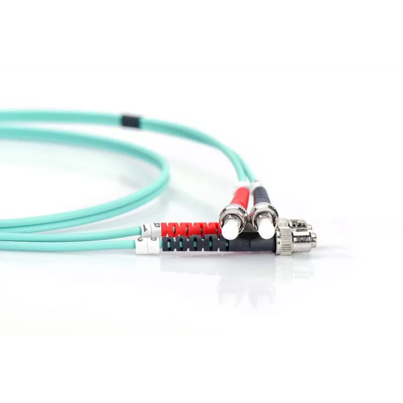 DIGITUS Glasfaser-Patchkabel, ST auf ST Multimode 50/125 µ, Duplex Länge 5 m Klasse OM3