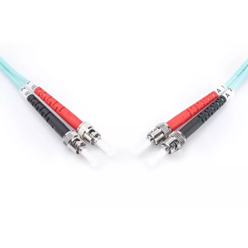 DIGITUS Glasfaser-Patchkabel, ST auf ST Multimode 50/125 µ, Duplex Länge 5 m Klasse OM3