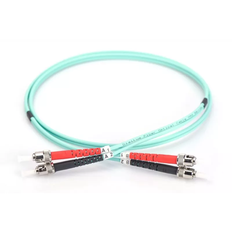DIGITUS Glasfaser-Patchkabel, ST auf ST Multimode 50/125 µ, Duplex Länge 5 m Klasse OM3