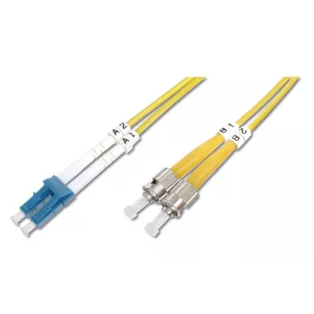 DIGITUS Glasfaser-Patchkabel, LC auf ST OS2, Singlemode 9/125 µm, Duplex, Länge 3 m