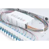 DIGITUS Glasfaser Sliding Spleißbox, 1U, bestückt mit 24x LC-Duplex, inkl. M 25 Schraube, Spleißkassette Farb-Pigtails OM4, Adapter