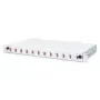 DIGITUS Fiber Optic Sliding Splice Box, 1U, Ausgestattet mit 12x LC Duplex, inkl. M 25 Schraube, Spleißkassette farbige Pigtails OM4, Adapter
