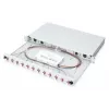 DIGITUS Fiber Optic Sliding Splice Box, 1U, Ausgestattet mit 12x LC Duplex, inkl. M 25 Schraube, Spleißkassette farbige Pigtails OM4, Adapter