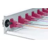 DIGITUS Fiber Optic Sliding Splice Box, 1U, Ausgestattet mit 12x LC Duplex, inkl. M 25 Schraube, Spleißkassette farbige Pigtails OM4, Adapter