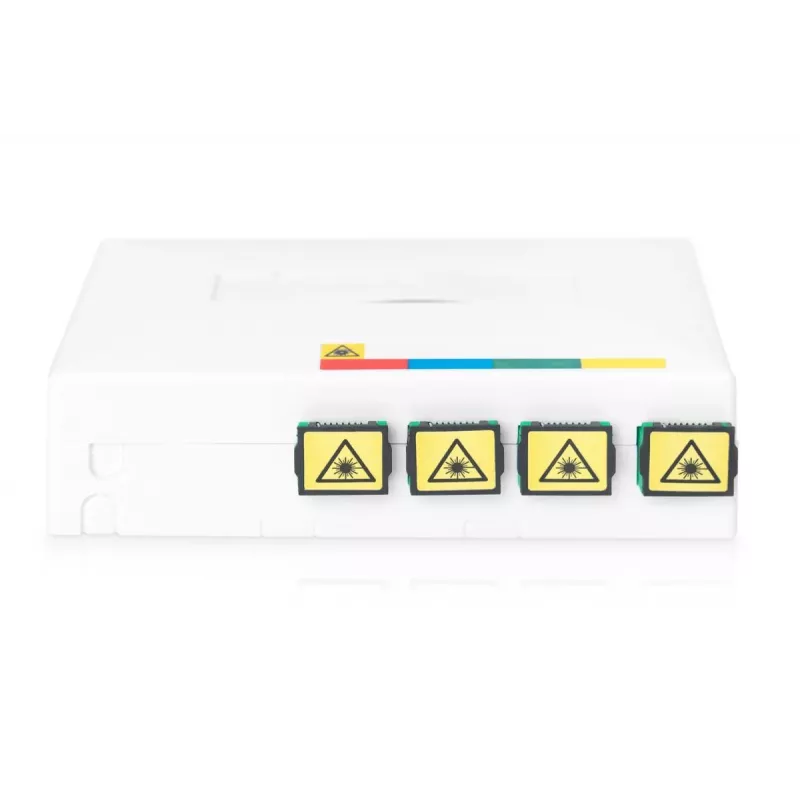 DIGITUS FTTH-Gehäuse, mit 4x SC (APC) SX-Adapteroberfläche und Hutschienenmontage