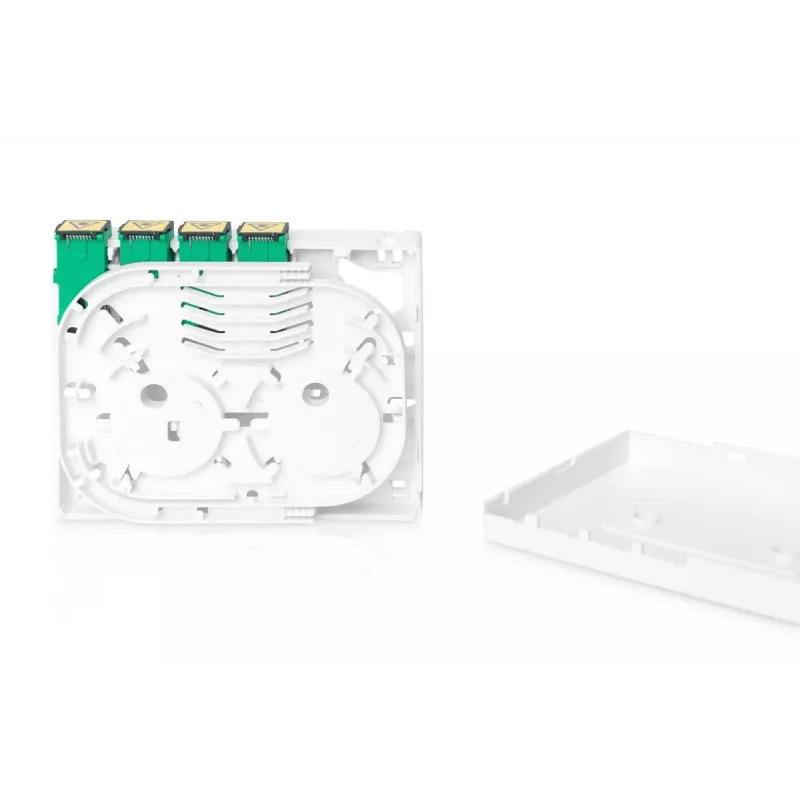 DIGITUS FTTH-Gehäuse, mit 4x SC (APC) SX-Adapteroberfläche und Hutschienenmontage