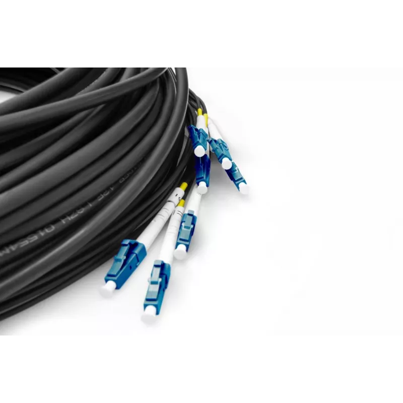 DIGITUS Breakout-Kabel - 8 Fasern SM G.657.A1 LC/UPC-LC/UPC universell schwarz 100m