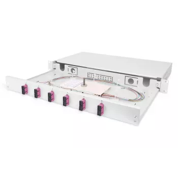 DIGITUS Glasfaser-Spleißbox SC OM4 1U 6xSC-DX Kas. Pigtails Kuppler