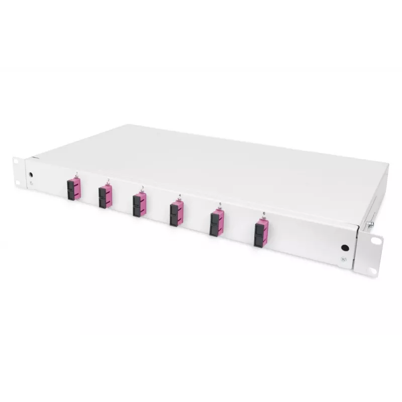 DIGITUS Glasfaser-Spleißbox SC OM4 1U 6xSC-DX Kas. Pigtails Kuppler