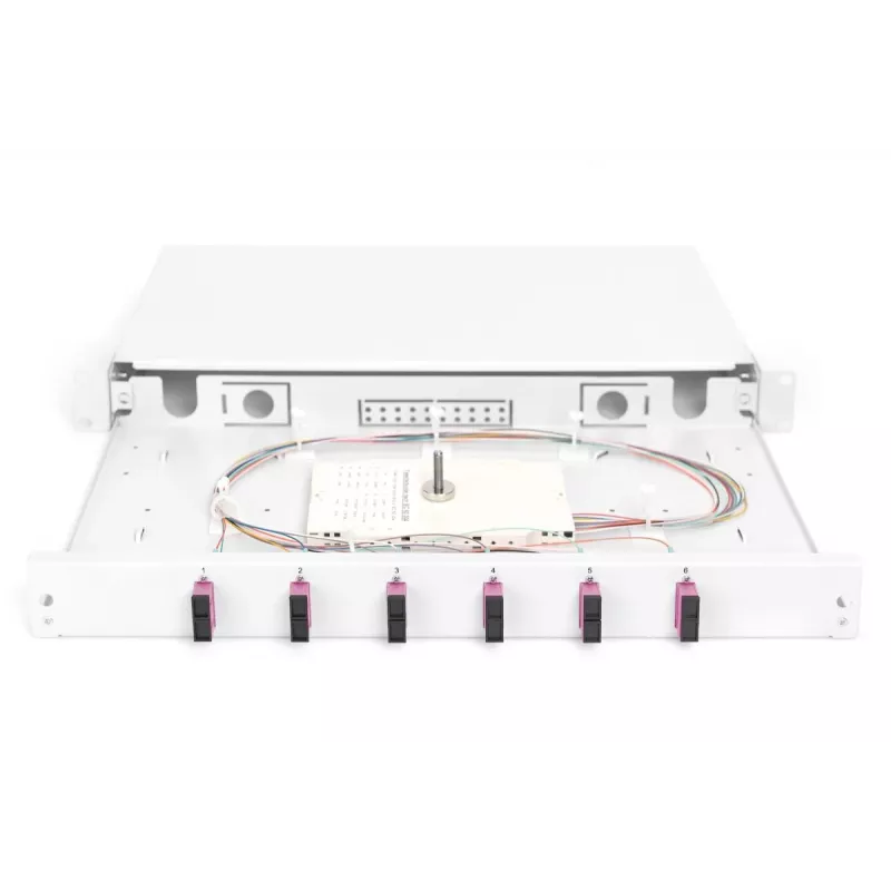 DIGITUS Glasfaser-Spleißbox SC OM4 1U 6xSC-DX Kas. Pigtails Kuppler