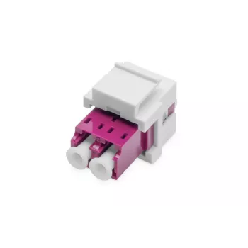 DIGITUS Glasfaser LC/LC Duplex-Kupplung, Multimode-OM4, Keystone-Modul