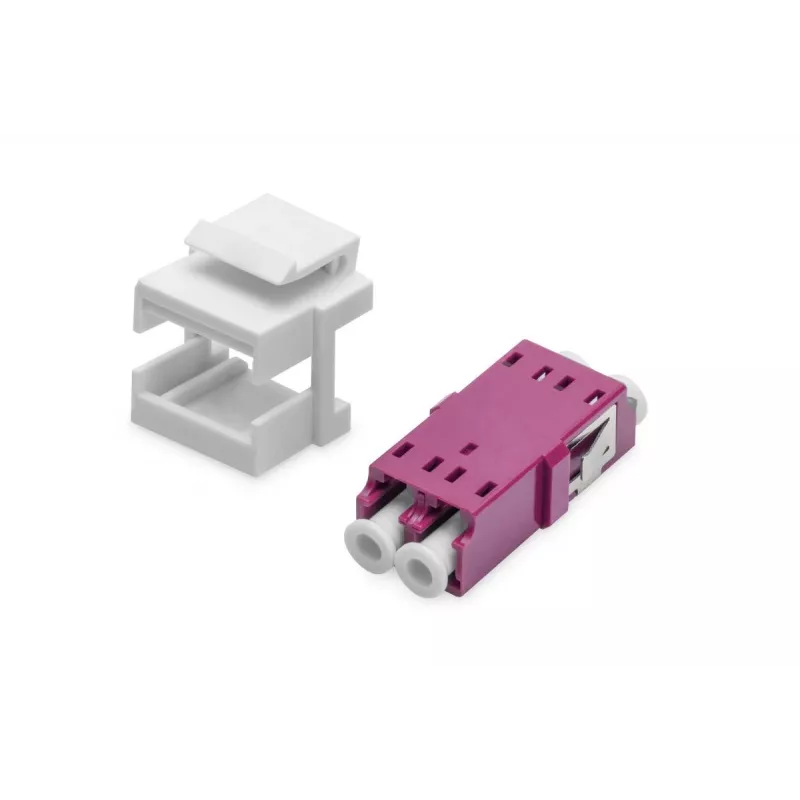 DIGITUS Glasfaser LC/LC Duplex-Kupplung, Multimode-OM4, Keystone-Modul