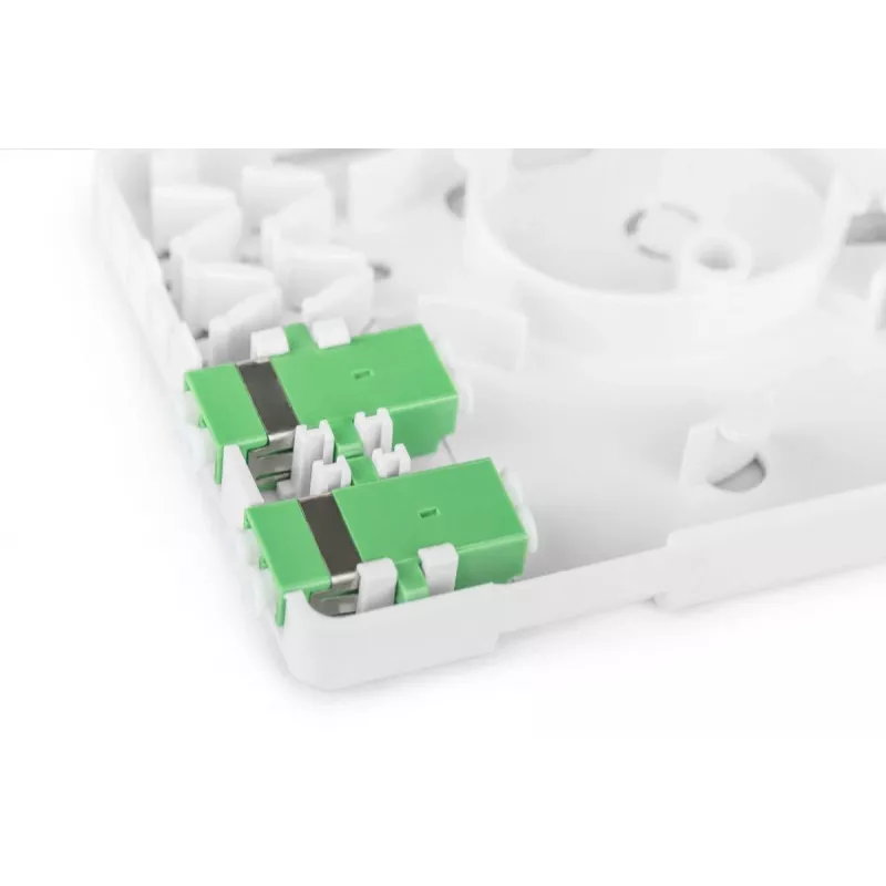 DIGITUS FTTH Anschlussdose, mit 2x LC(APC) DX Adapter, Aufputzmontage
